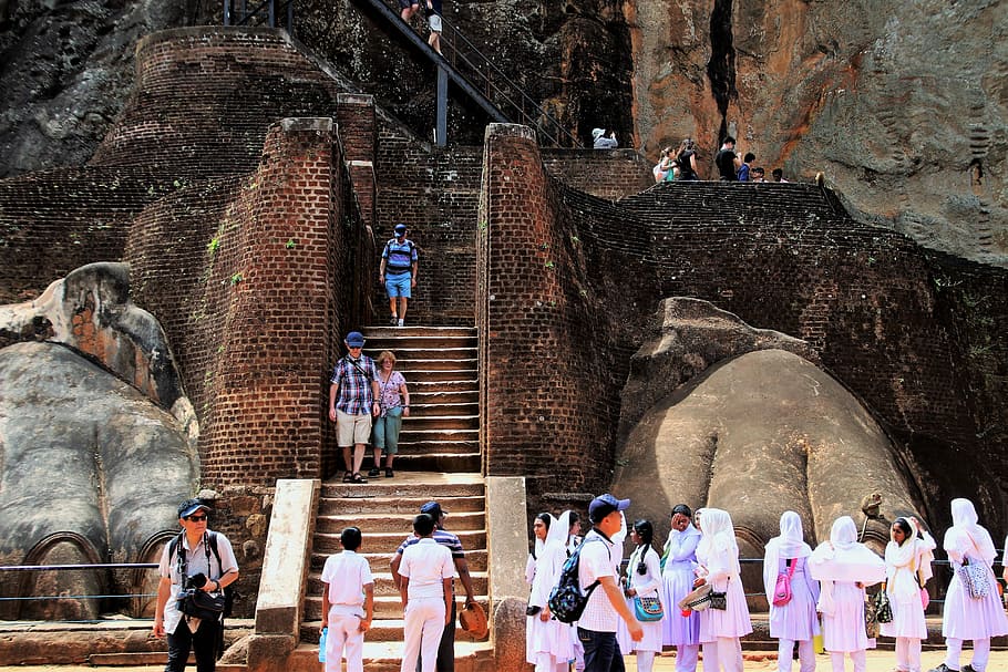 sigiriya, stairs, rock, sri lanka, tour, travel, tourism, people, religion, nature