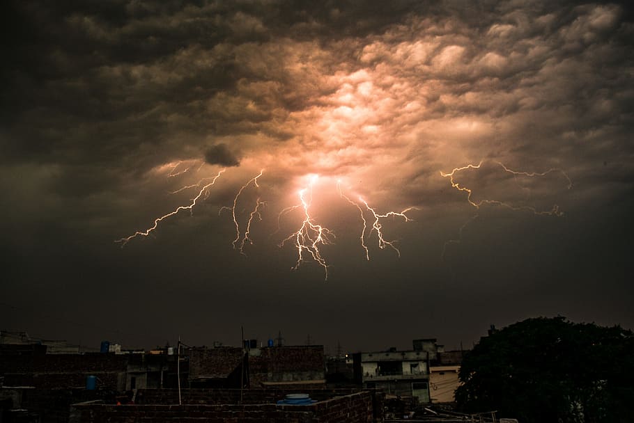 thunder on clouds, Lightning, Pakistan, Weather, sky, storm, thunderstorm, nature, night, thunder