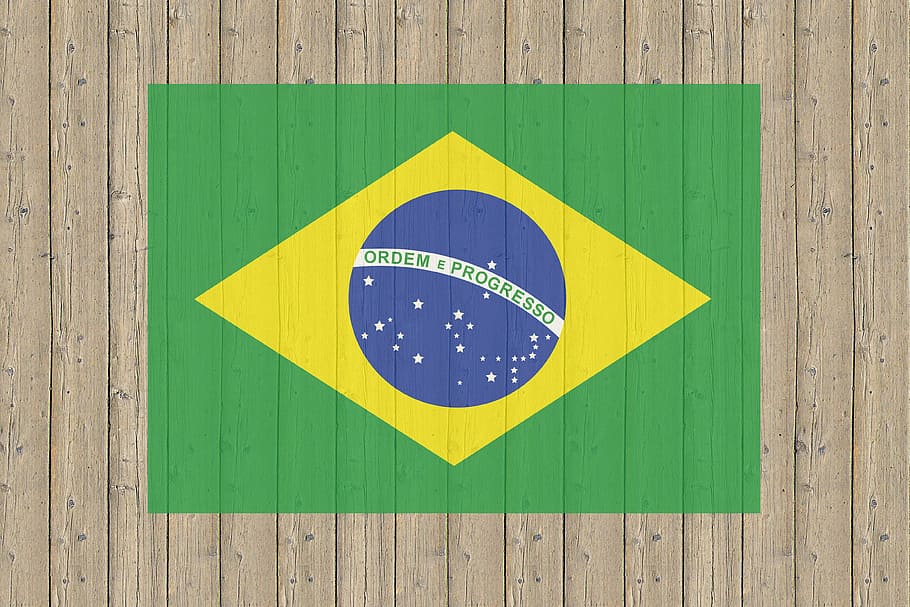 flag of brazil, world cup, football, world cup 2014, world championship, football match, sport, wood fence, flag, brazil