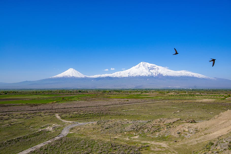 ararat, armenia, lanskap, kaukasus, kalkun, gunung, panorama, langit, pegunungan, ortodoks