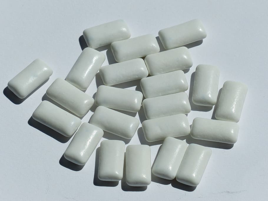 rectangular, white, chewing, gums, chewing gum, sweetness, dental care, healthcare and medicine, medicine, pill