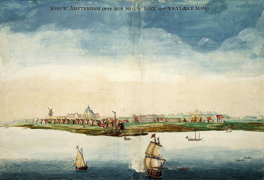 baru, amsterdam, dinamai ulang, york, 1664, New Amsterdam, re, New York, seni, foto