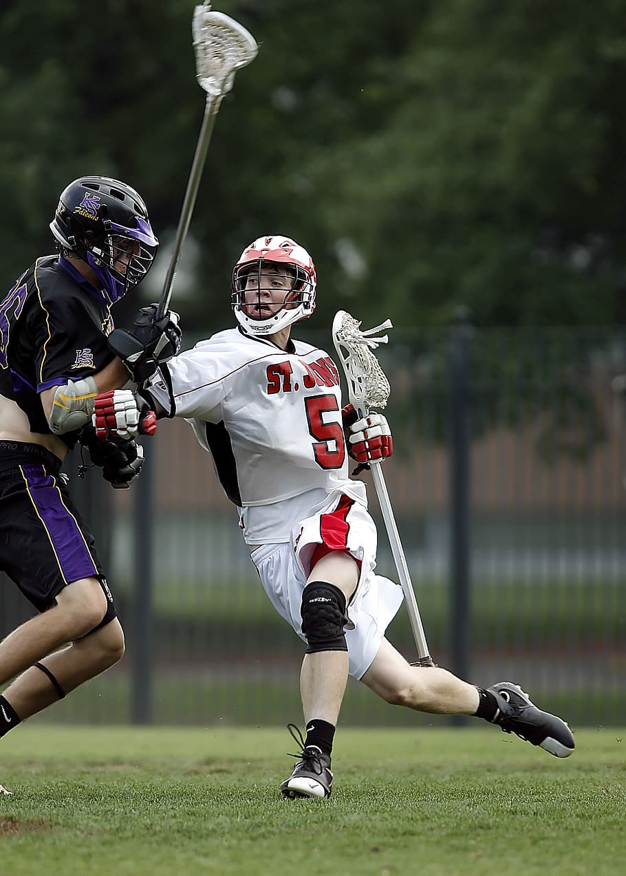 lacrosse, lacrosse game, competition, confrontation, sport, stick, helmet, male, game, athlete