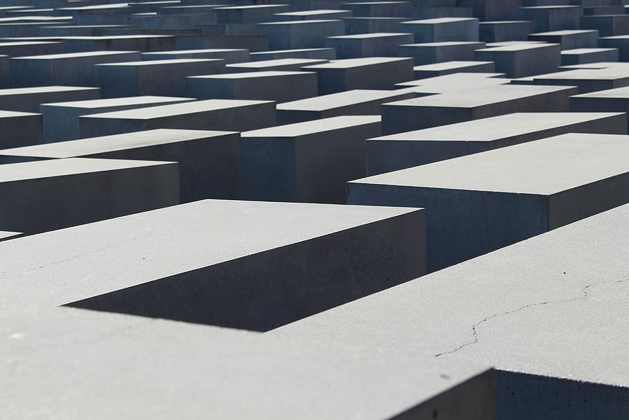 memorial do holocausto, berlim, monumento, alemanha, holocausto, concreto, cidade, cinza, arte, marco