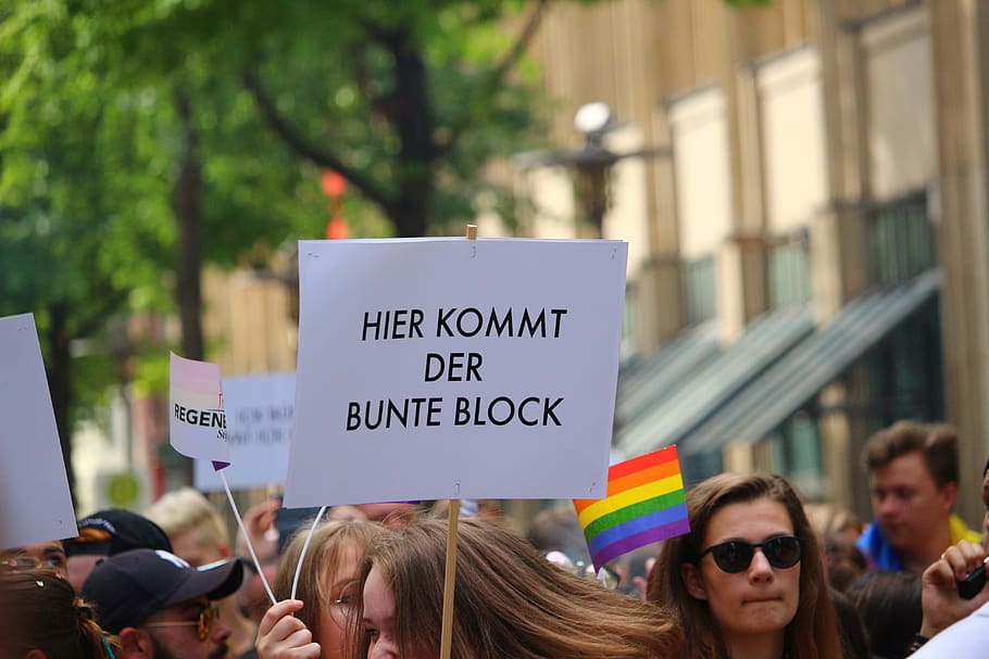 csd, show me, demonstration, shield, colorful, parade, protest, hamburg, human, group of people