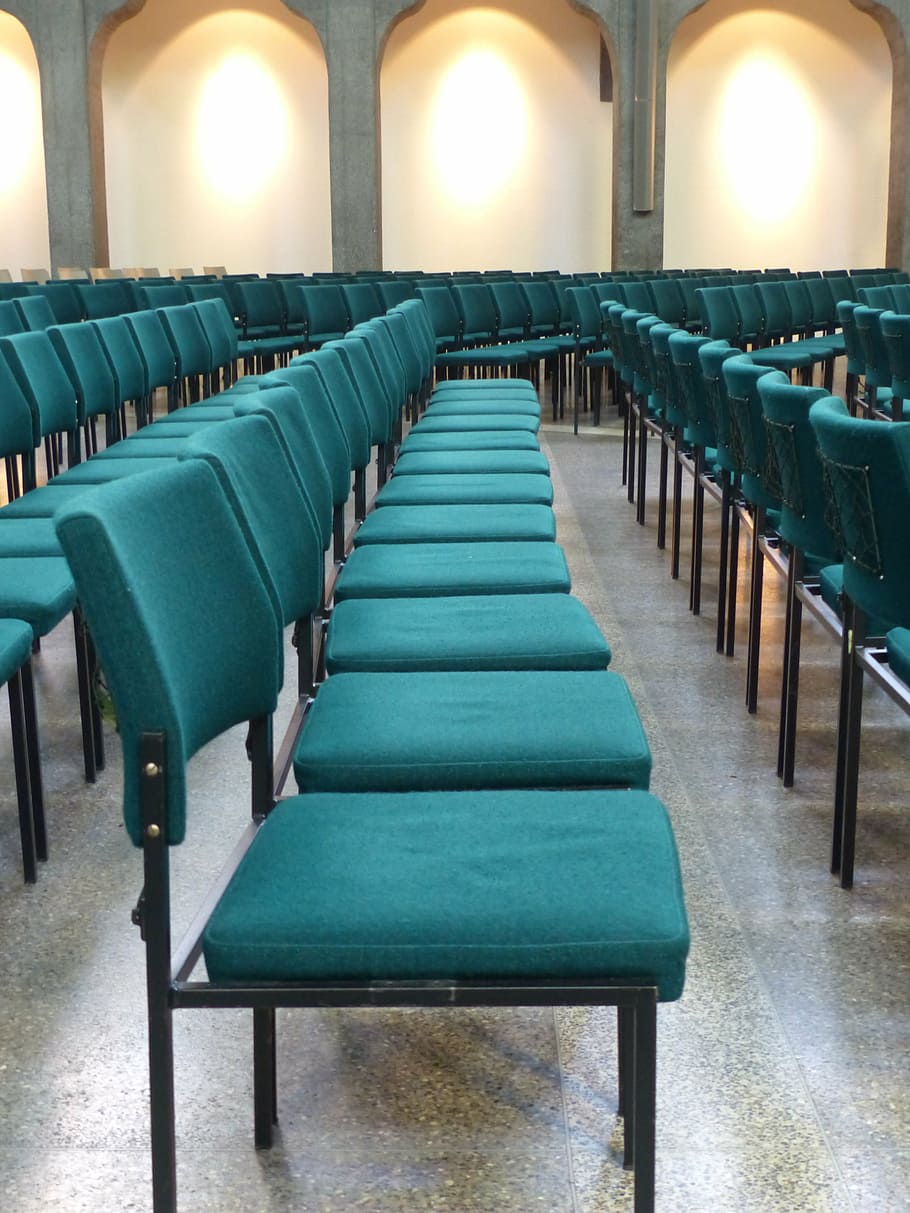 Зеленые сидения для актового зала