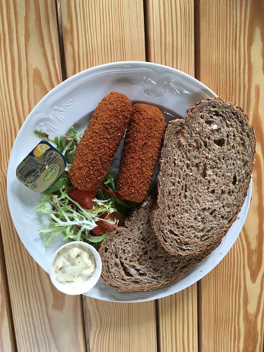croquette, lunch, sandwich, tasty, healthy, food, dishes, delicious, eatery, gastronome