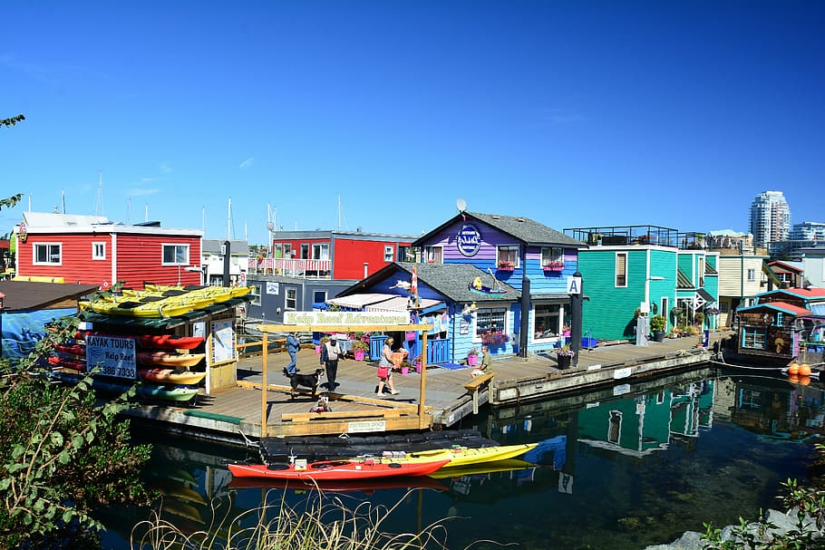Fisherman'S Wharf, Victoria Bc, British, columbia, houseboats, community, landscape, harbor, floating, pacific