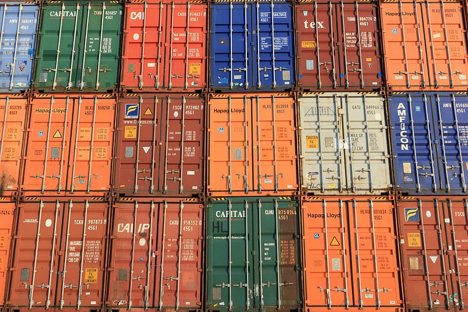 lote de remolque multicolor, bélgica, amberes, envío, contenedor, carga, transporte, puerto, contenedor de carga, arquitectura