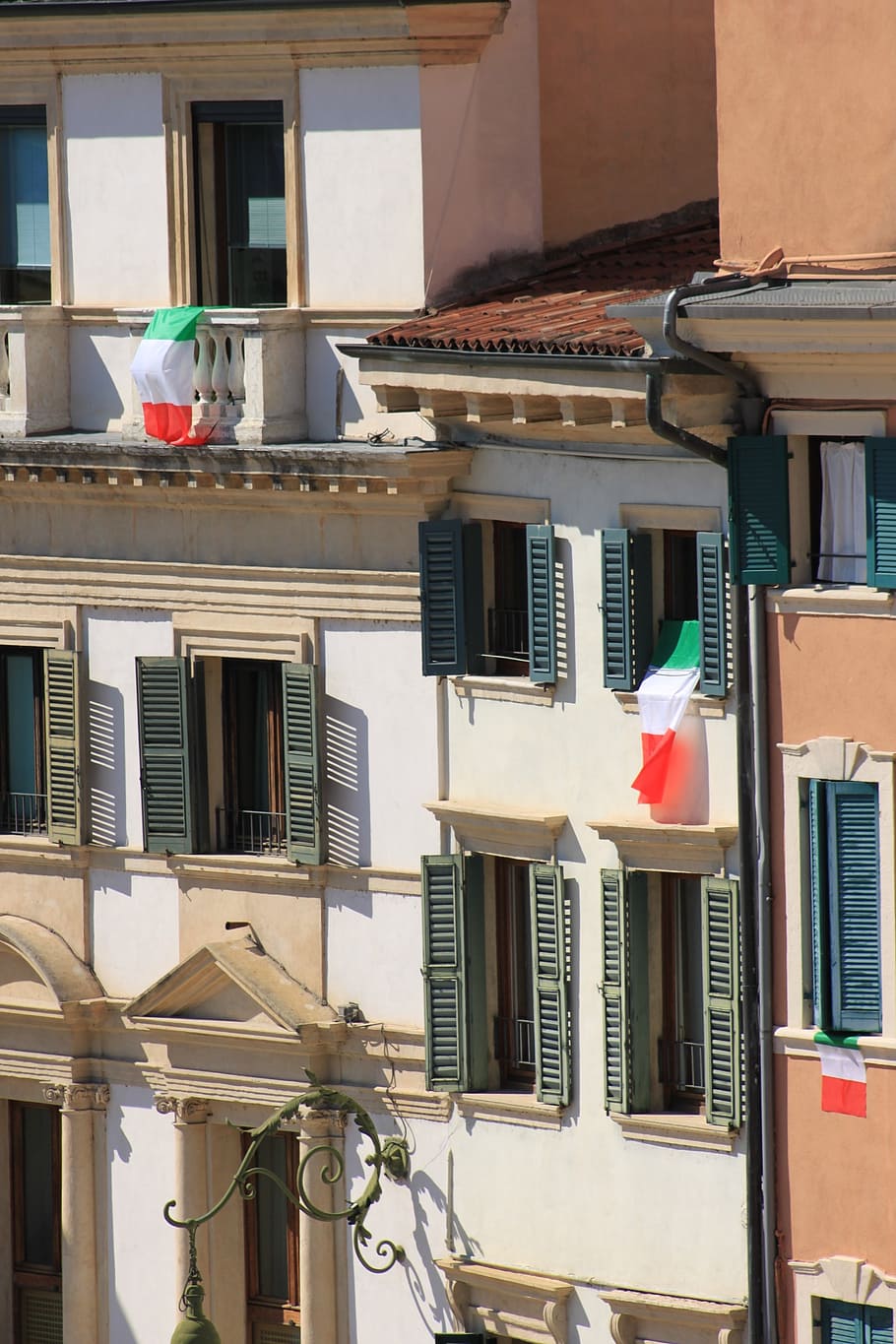 janelas, bandeira, janela, itália, arquitetura, palazzo, construção, casa, exterior do edifício, estrutura construída