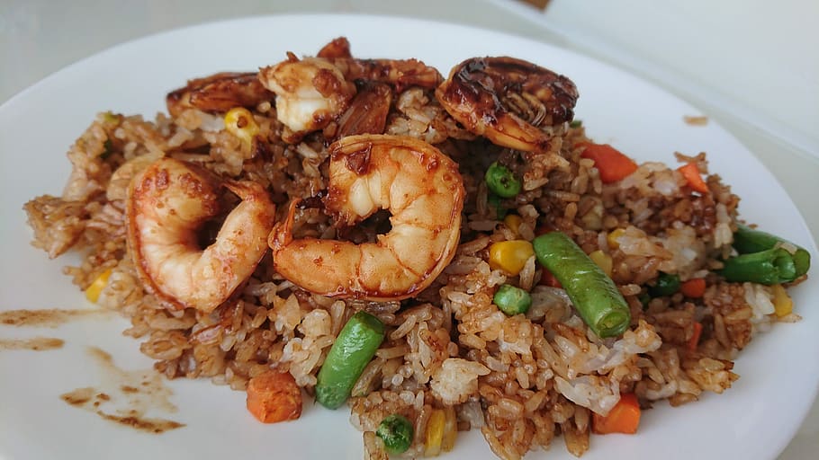 fried rice, food, rice, vietnamese food, shrimp rice, delicious, food and drink, ready-to-eat, freshness, plate