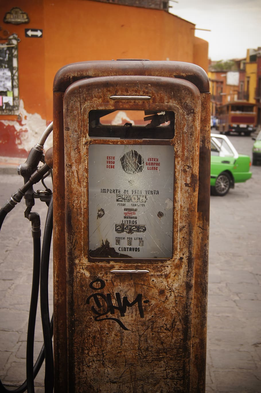 petrol station, gasoline, gas, old, mexico, guanajuato, station, business, fuel pump, architecture