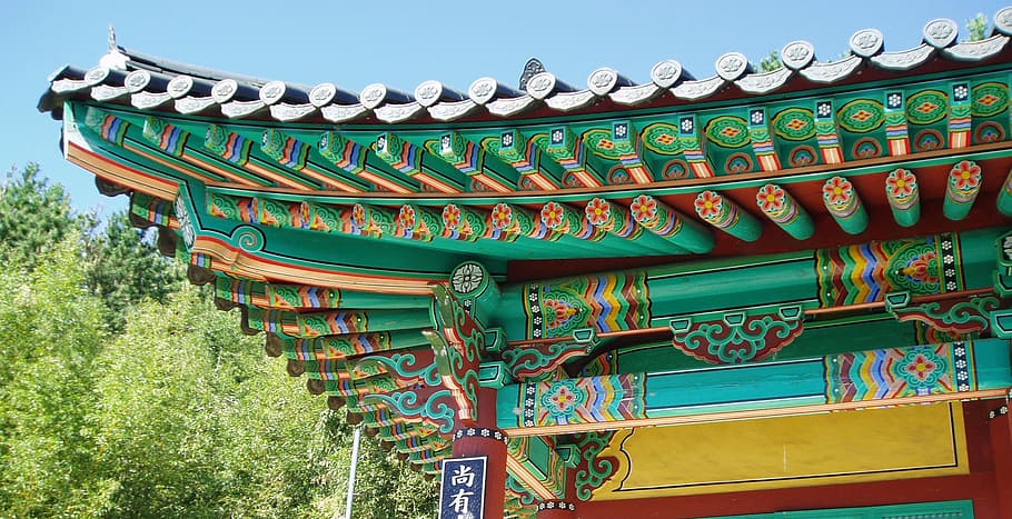 hanok, eaves, mono, republic of korea, korea, korean traditional, wood, construction, houses, pattern