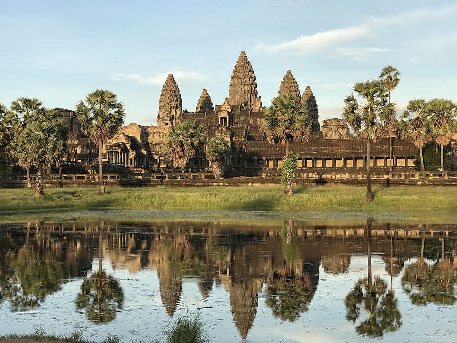 cambodia, angkor wat, temple, built structure, architecture, building exterior, religion, place of worship, belief, sky