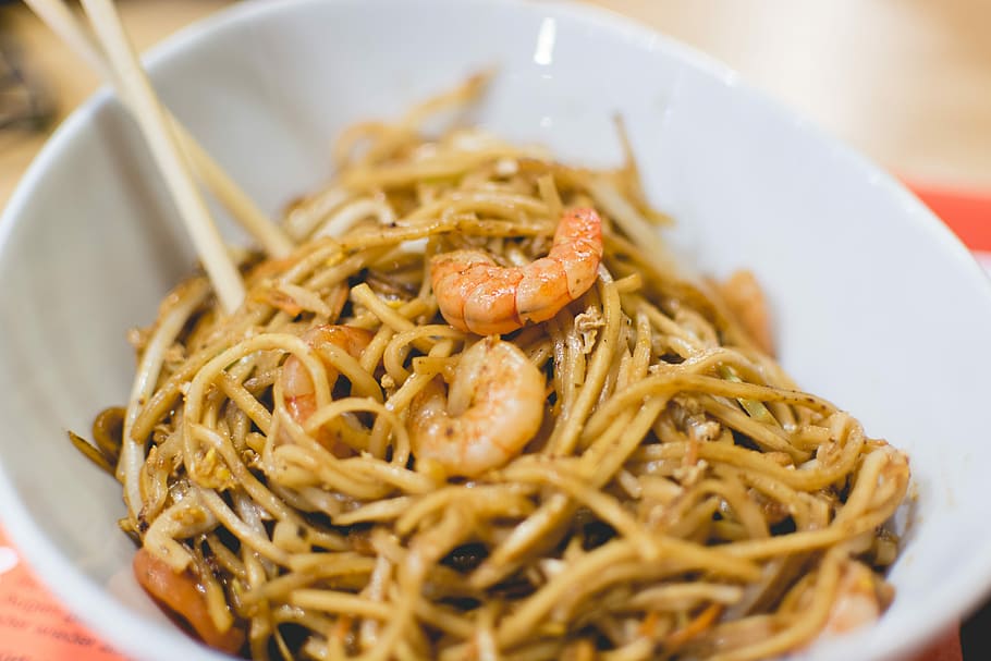 shrimps noodles, Shrimps, noodles, close up, vietnamese, food, pasta, spaghetti, meal, gourmet