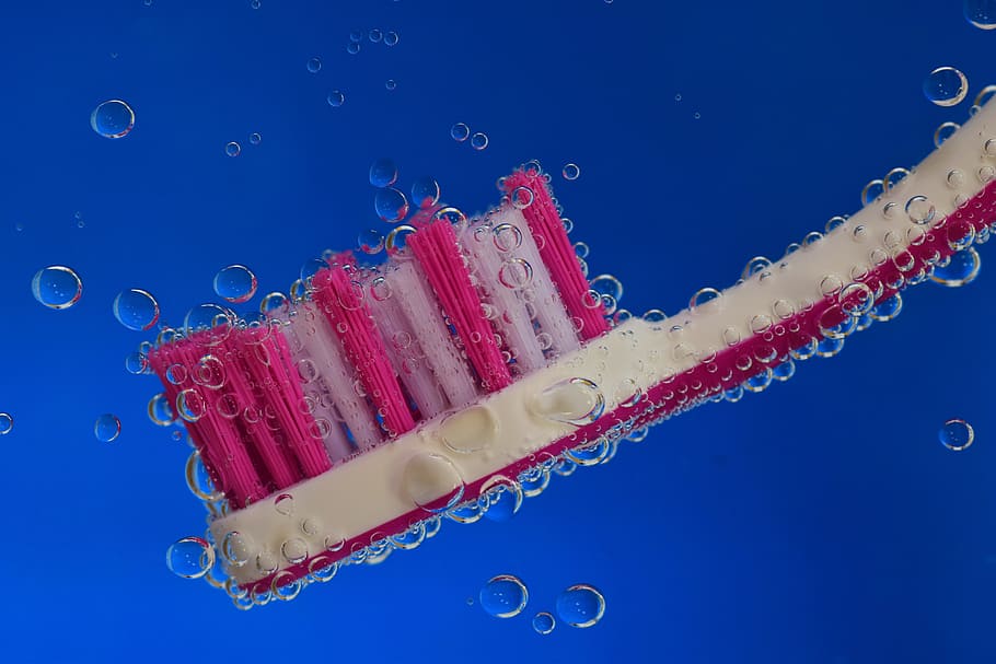 beige, pink, toothbrush, blue, clean, hygiene, body care, brush head, brush, toothbrush head