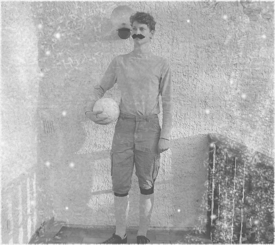 football, old fashioned, 19, century, moustache, ball, sport, black and white, play, sports