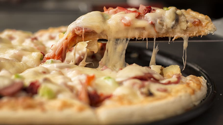 selectivo, enfoque, pizza, comida, muzarella, comida italiana, comida casera, queso, mozzarella, comida y bebida