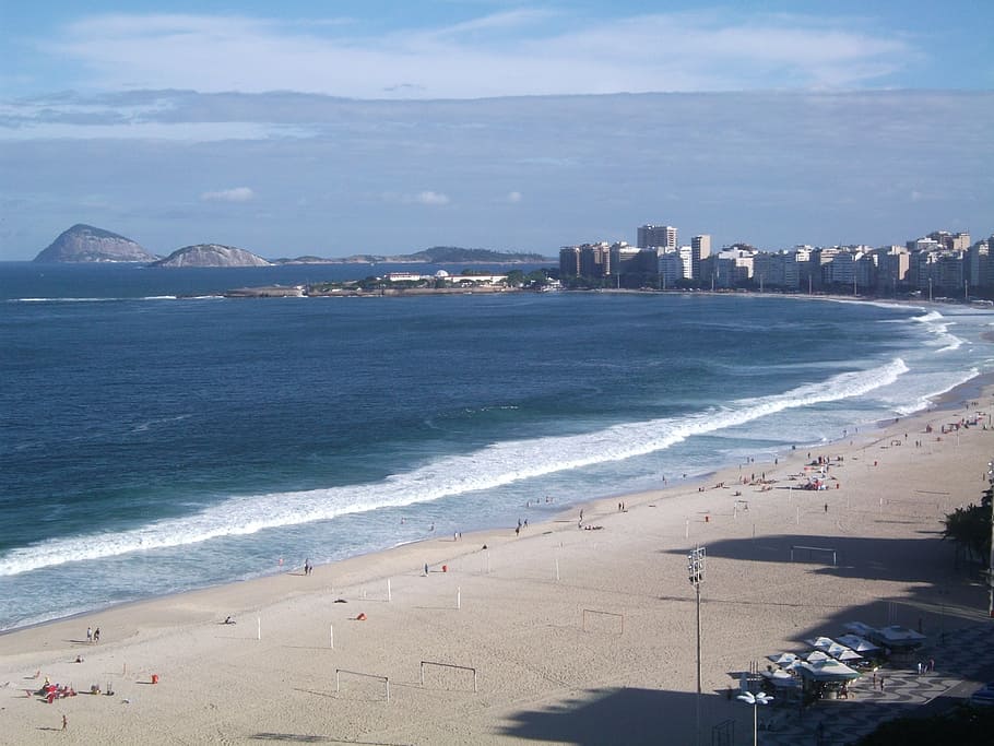 playa de copacabana, río de janeiro, playa, turista, brasil, paisaje, mar, agua, tierra, arquitectura