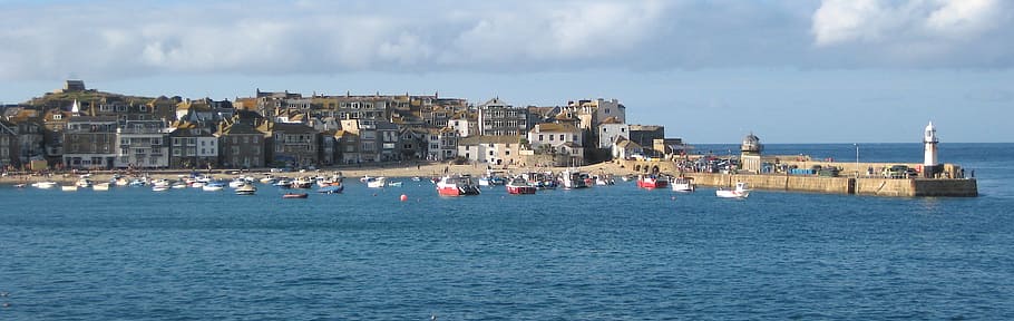 St Ives, Cornwall, Water, Light House, st ives, cornwall, harbour wall, boats, sea, blue, holiday destination