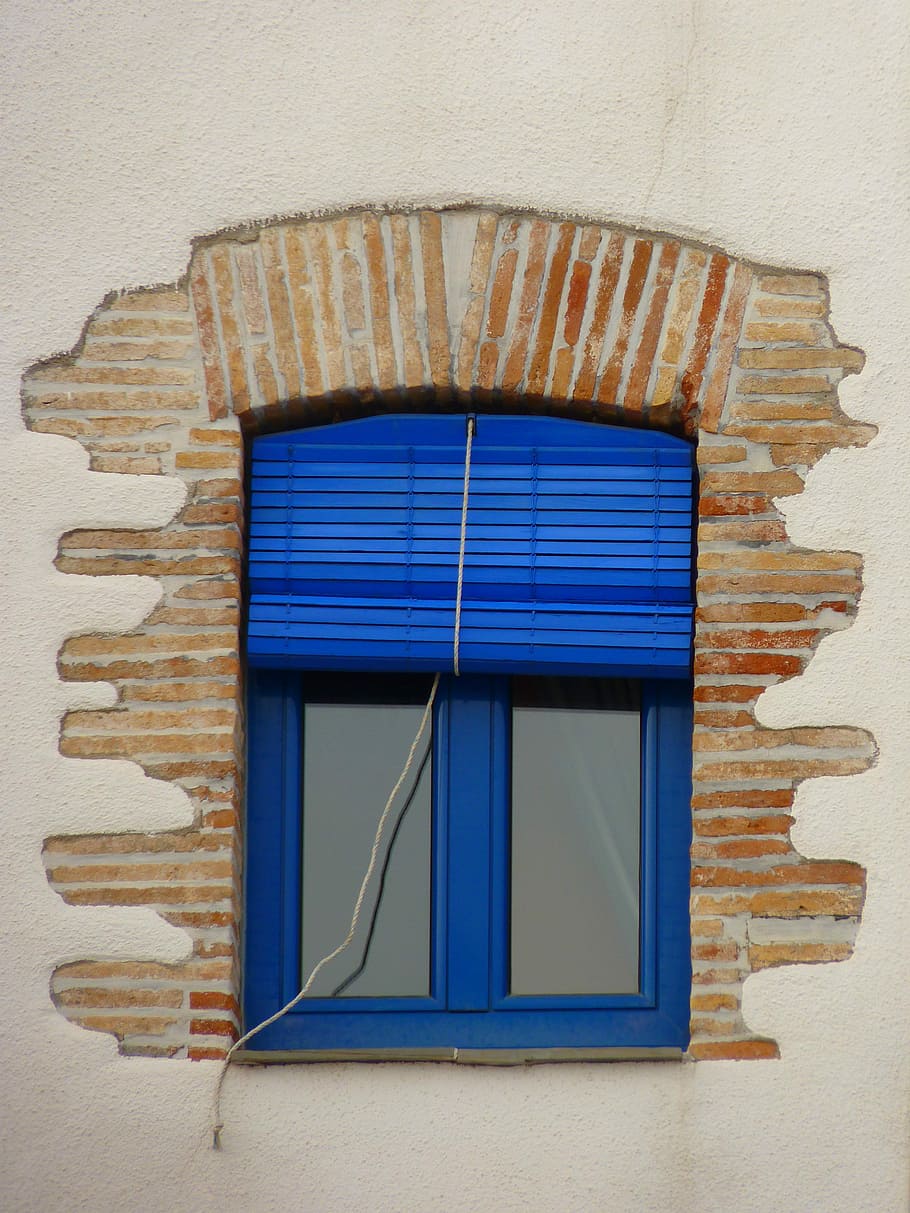 Window, Roller Blind, Blinds, blue, facade, building, architecture, wall - Building Feature, cultures, old