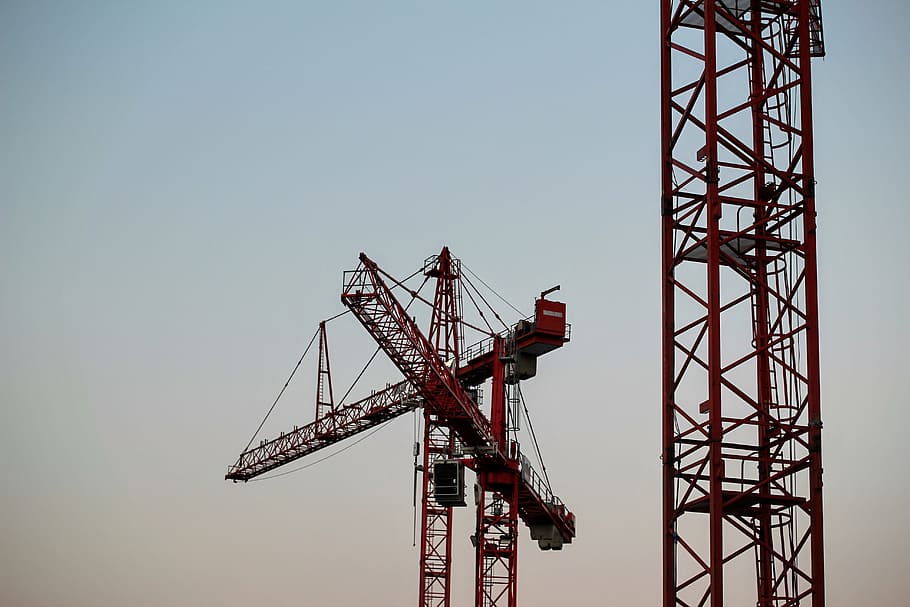 baukran, load crane, build, crane, construction machinery, crane hooks, industrial crane, crane arm, isolated, construction Industry