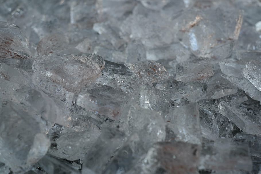 cubitos de hielo, hielo, congelados, transparentes, derretidos, helados, fríos, fondos, fotograma completo, cristal