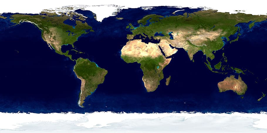ilustrasi, peta dunia, nasa, peta, hari, samudra, bumi, es, planet bumi, tampilan satelit