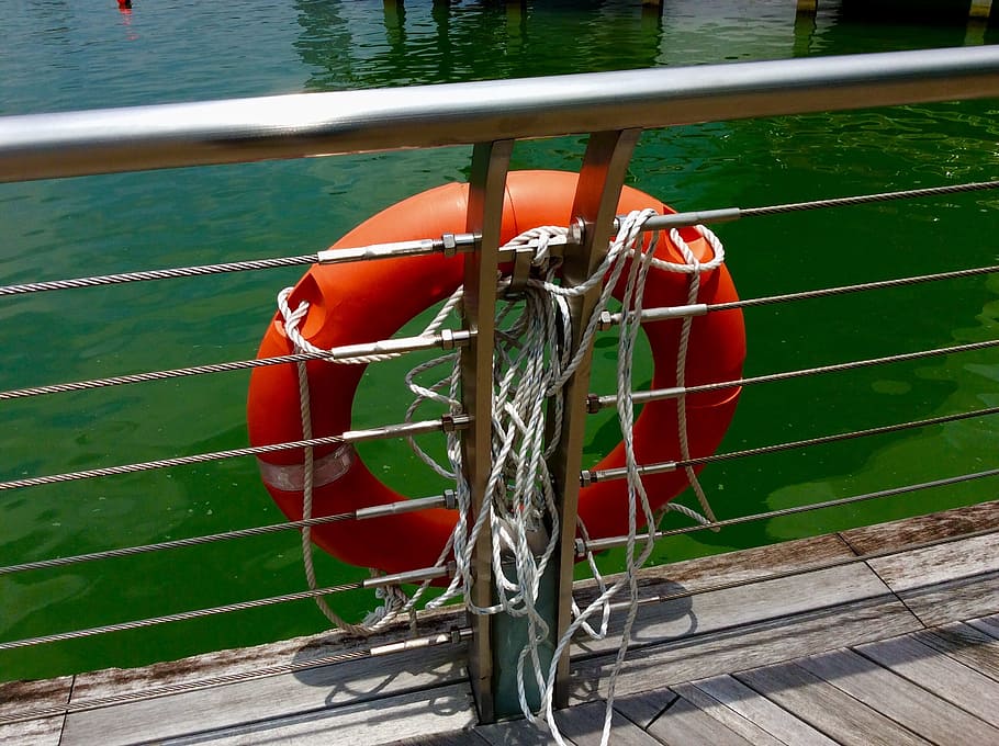 life buoy, life saver, buoy, life ring, water, day, safety, red, nature, security