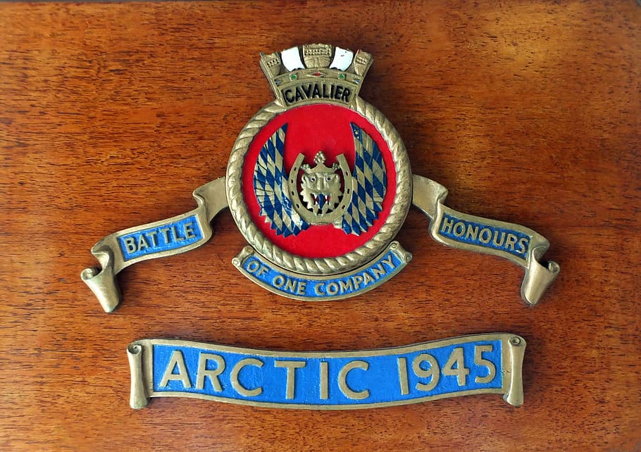 Plaque, Ship, Honours, Military, War, navy, marine, arctic 1945, indoors, law