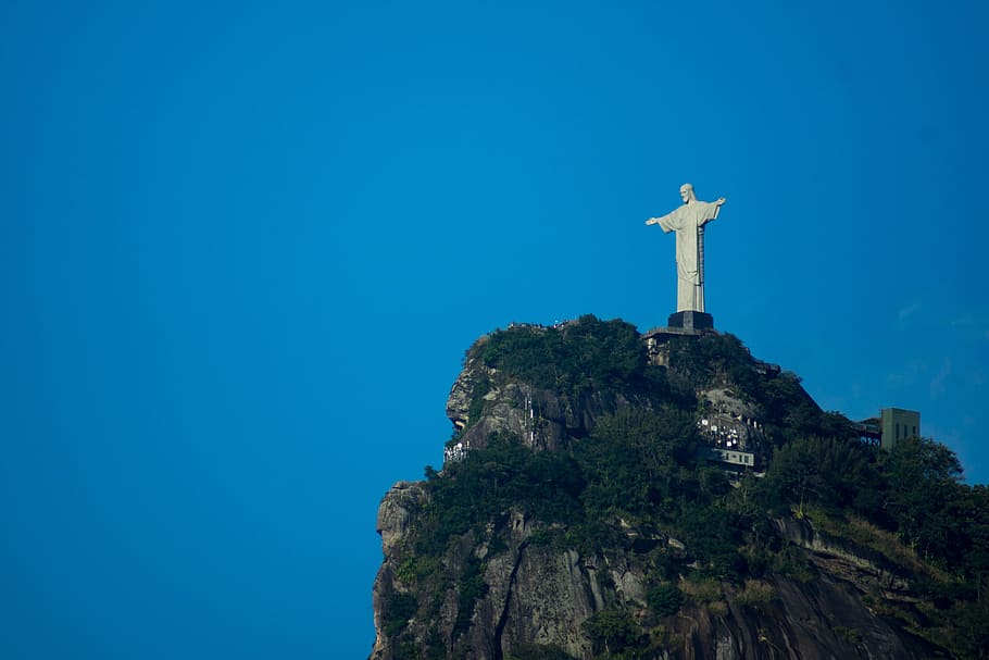 cristo redentor, corcovado, rio de janeiro, brasil, christ, statue, jesus, landmark, tourism, religion