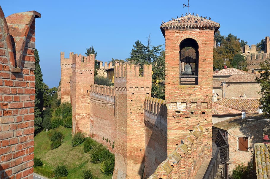 the walls, castle, gradara, italy, architecture, history, the past, built structure, building exterior, travel destinations