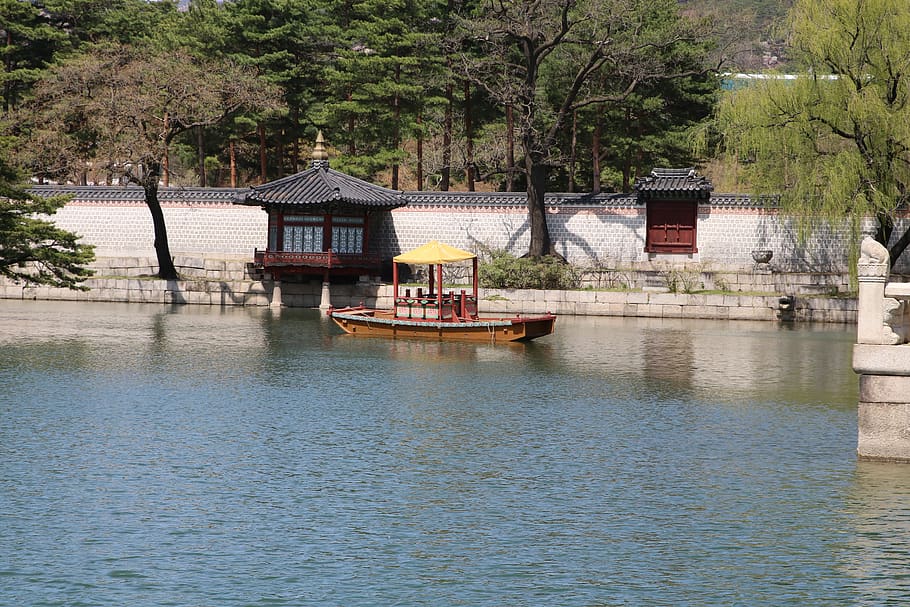 seúl, república de corea, ciudad prohibida, palacio gyeongbok, tradicional, turismo, palacios, viajes, arquitectura, agua