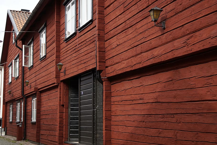 eksjö, sweden, city, facades, homes, architecture, old town, historically, building, wooden houses