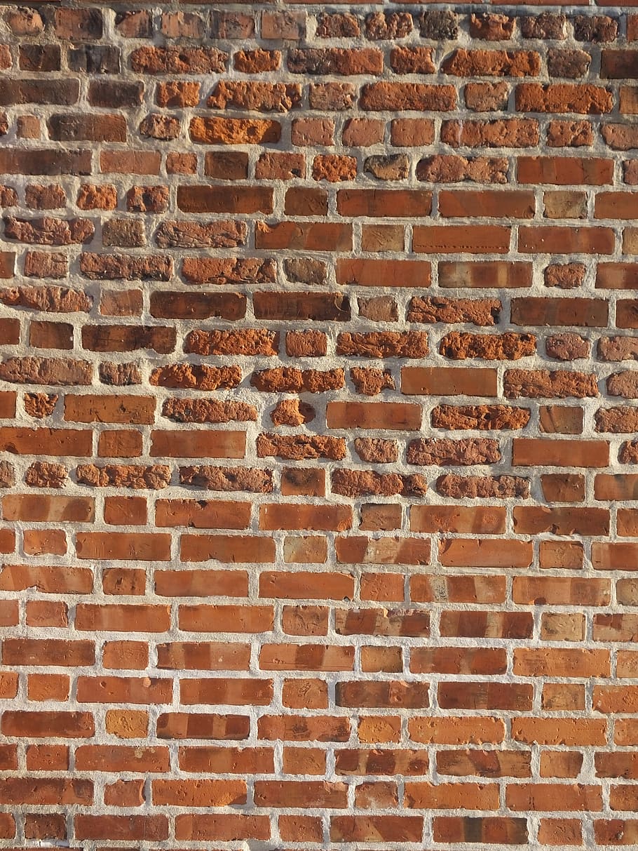 muro de hormigón marrón, ladrillo, pared, textura de ladrillo, textura, patrón, bloques, rojo, fondos, pared de ladrillo