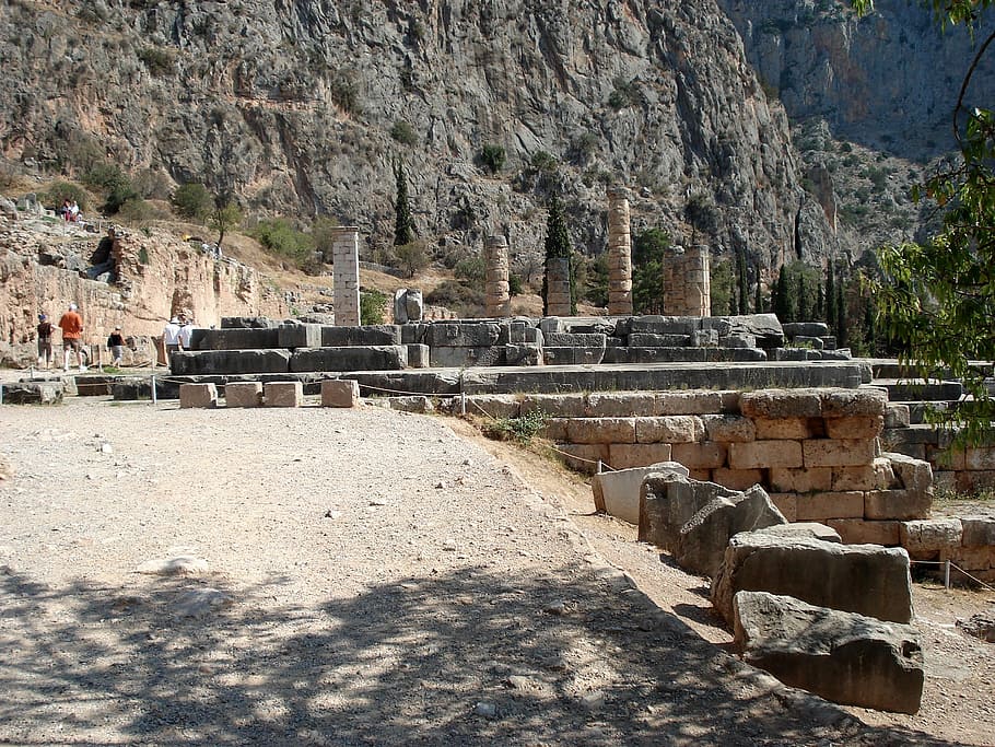 delphi, greece, oracle, central greece, architecture, history, the past, built structure, ancient, solid