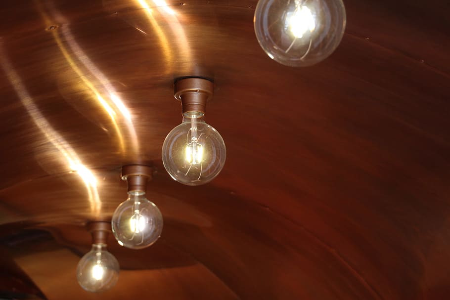Light Bulbs, Lighting, light, light bulb, lighting equipment, hanging, electricity, filament, indoors, illuminated