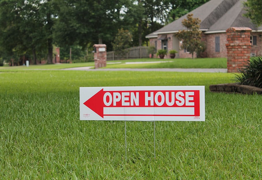 open, house signage, Real Estate, Open House, Home, Property, sign, arrow, direction, lawn