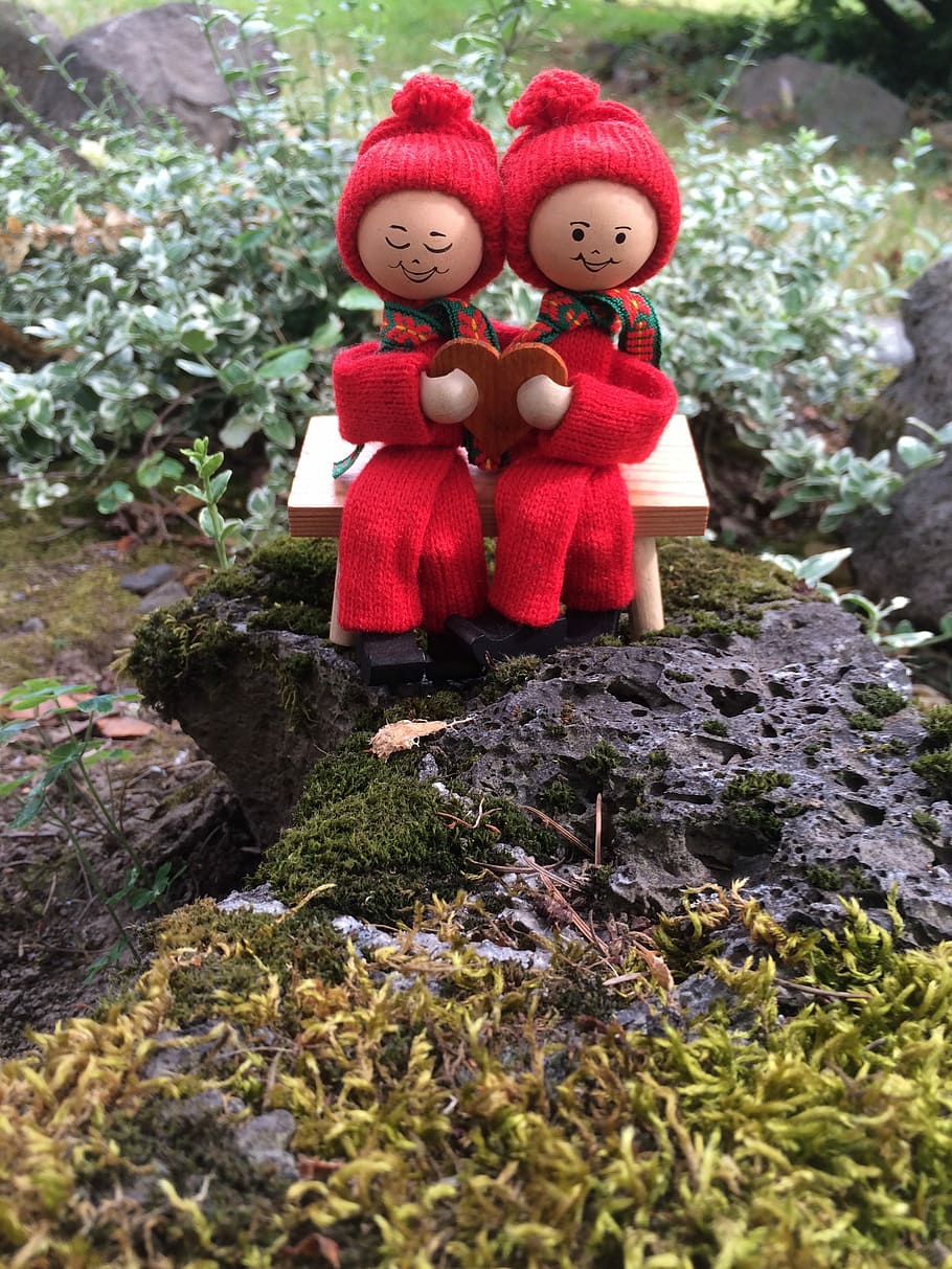 Scandinavian, Elves, tompte, teddy Bear, toy, outdoors, red, childhood, child, christmas