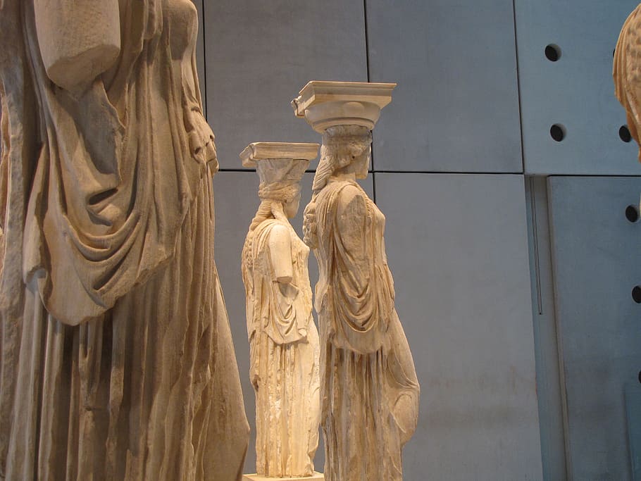 caryatids, acropolis, museum, athens, art and craft, sculpture, statue, human representation, representation, male likeness