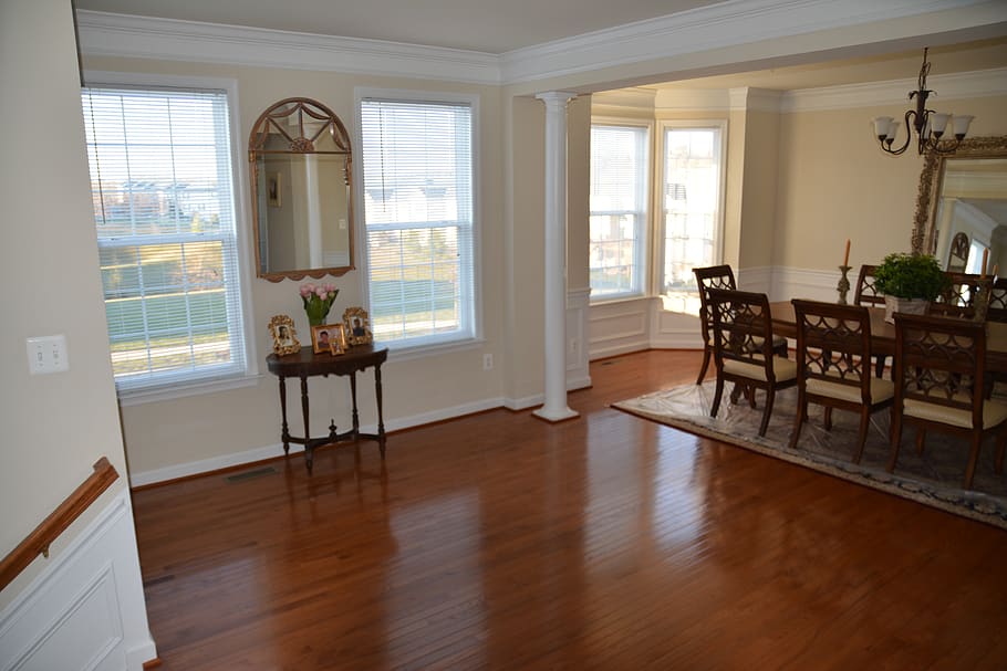 dinning room, home interior, wood floors, design, dinning, window, flooring, hardwood floor, indoors, wood