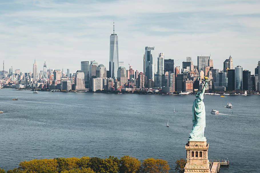 new, york, city, statue of liberty, america, dom, landmark, monument, usa, symbol
