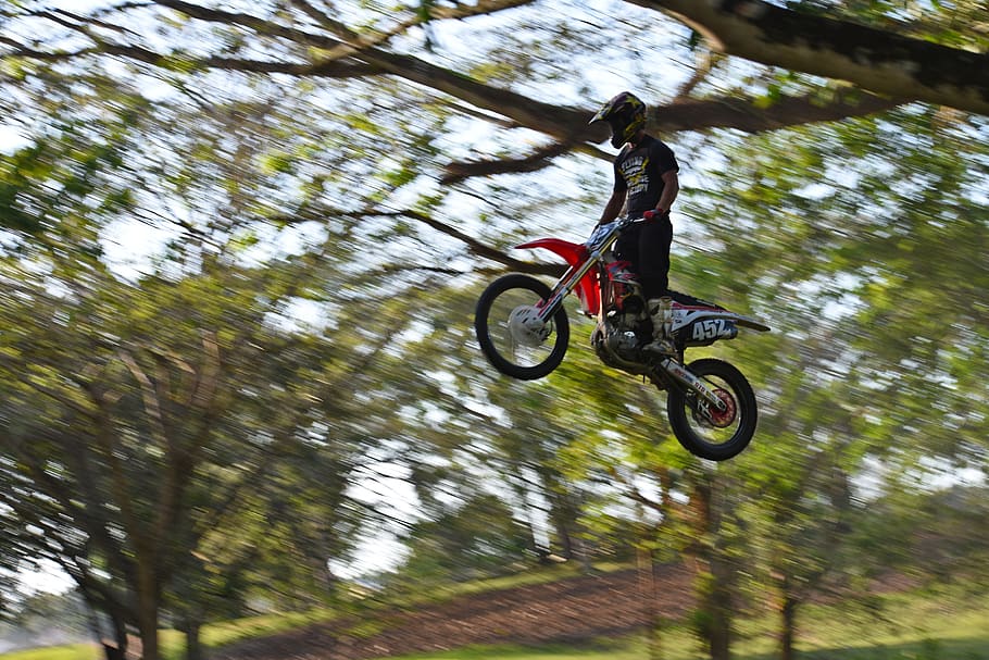 wheel, bike, action, leisure, biker, motocross, dirtbike, motion blur, speed, jump