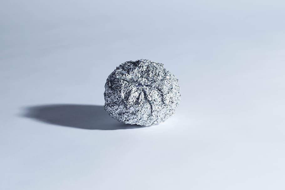 aluminium, silver, ball, shadow, shines, studio shot, single object, indoors, white background, close-up