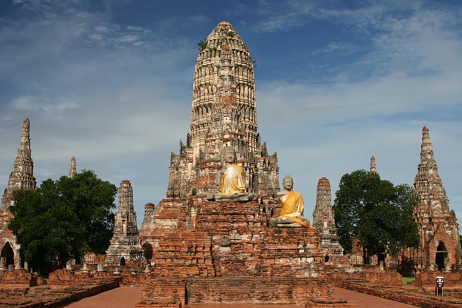 angkor wat, cambodia, wat chai watthanaram, temple, buddhism, ayutthaya, thailand, 2004, buddhist, temple complex, wat
