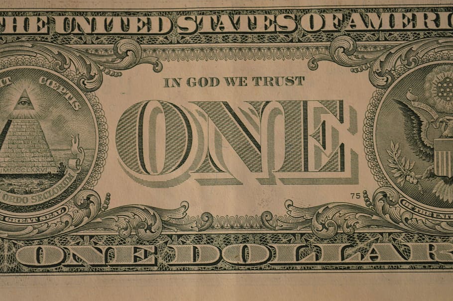 Dólar, Um, Notas, Dinheiro, projeto de lei, moeda, EUA, finanças, papel, financeiro