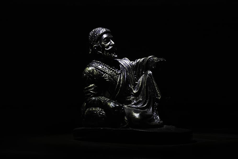 indian king, shivaji maharaj, king shivaji, shivaji, sculpture, representation, art and craft, statue, creativity, religion