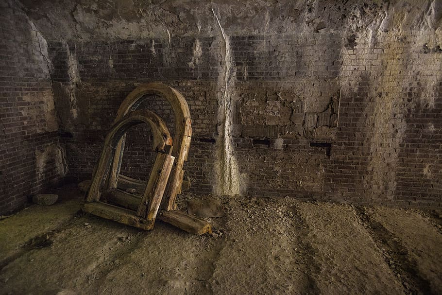 Vintage, Old, Inside, Fort, Fortress, heritage, window, wall, stone, damp