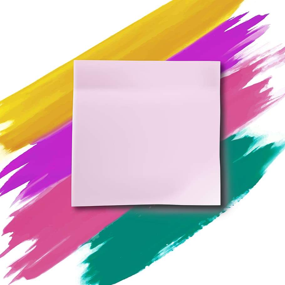white, multicolored, art, paper, creativity, isolated, post it, watercolour, background, colorful