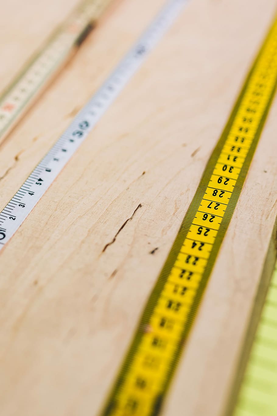 定規, 木製, テーブル, クローズアップ, 木製テーブル, 測定, ツール, 数学, 数字, 長さ